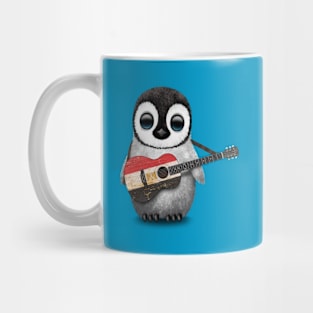 Baby Penguin Playing Egyptian Flag Guitar Mug